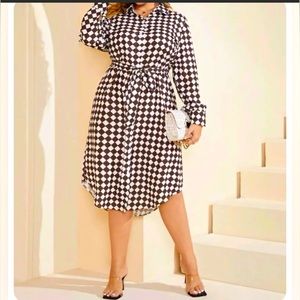 3XL Women button front shirt dress